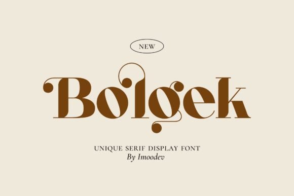Bolgek: A Serif Display Font with Artistic Swirls