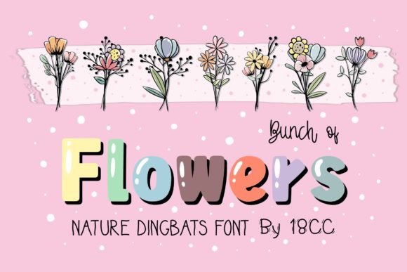 Bunch of Flowers: A Nature Dingbats Font for Creative Designs