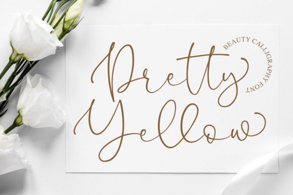 Discover the charming elegance of Pretty Yellow, a premium handwritten font that brings a relaxed, classy touch to any creative endeavor. This beautiful script font is designed with smooth lines and a varying baseline, offering a natural, flowing aesthetic that feels both personal and polished. Its gorgeous glyphs and stunning alternates provide a wealth of creative options, making it a versatile design asset for professionals and hobbyists alike.