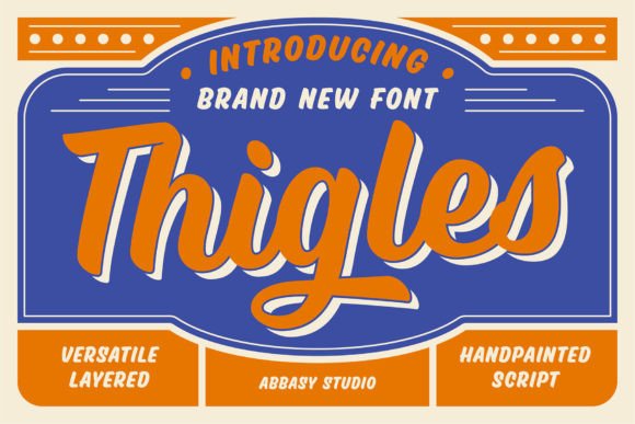 Thigles: Hand-Painted Display Font for Retro Charm