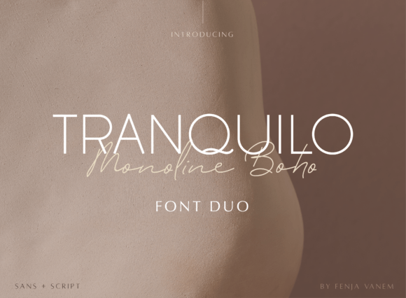 Tranquilo Monoline Boho: Elegant Font Duo for Modern Design